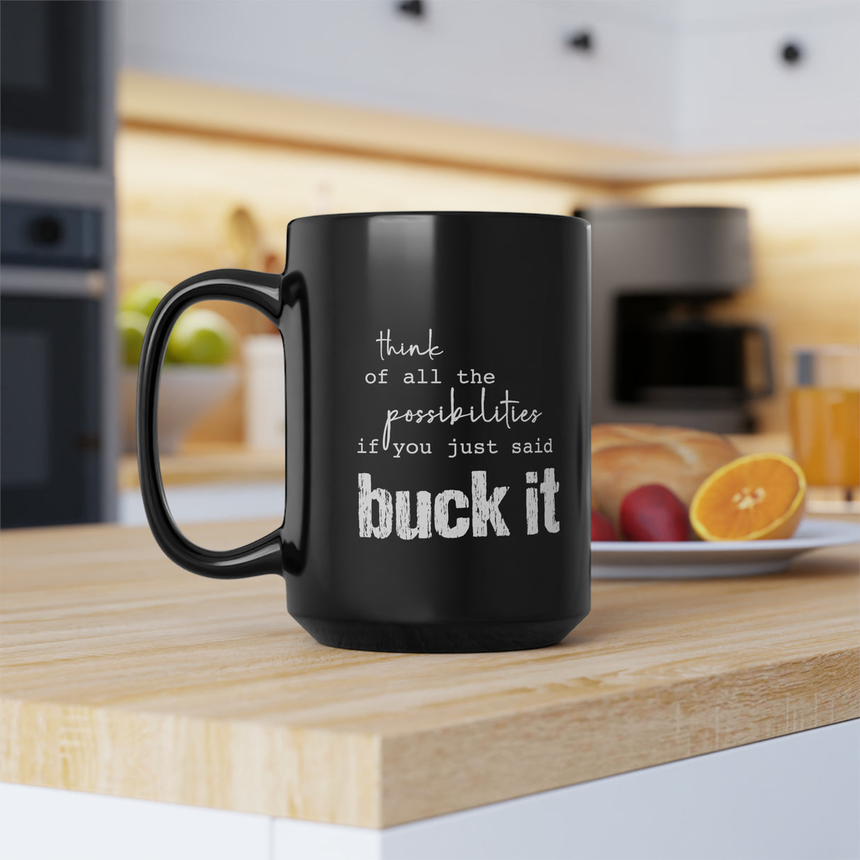 Black Mug, 15oz | buck it