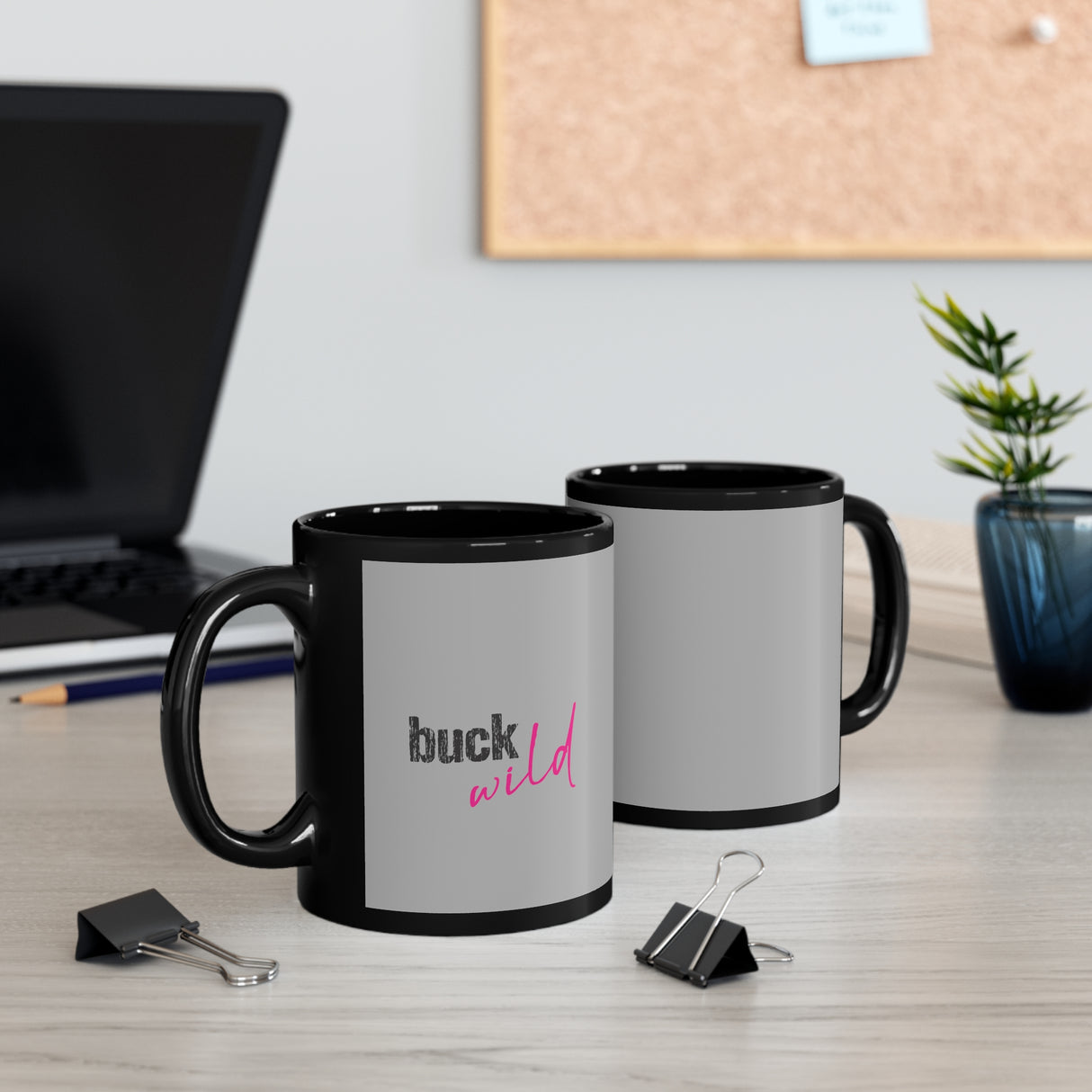 11oz Black Mug | buck wild